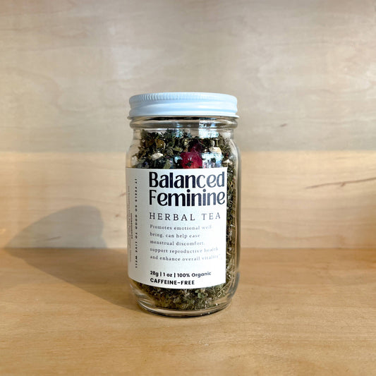 Balanced Feminine Loose Leaf Herbal Tea | Glass Jar