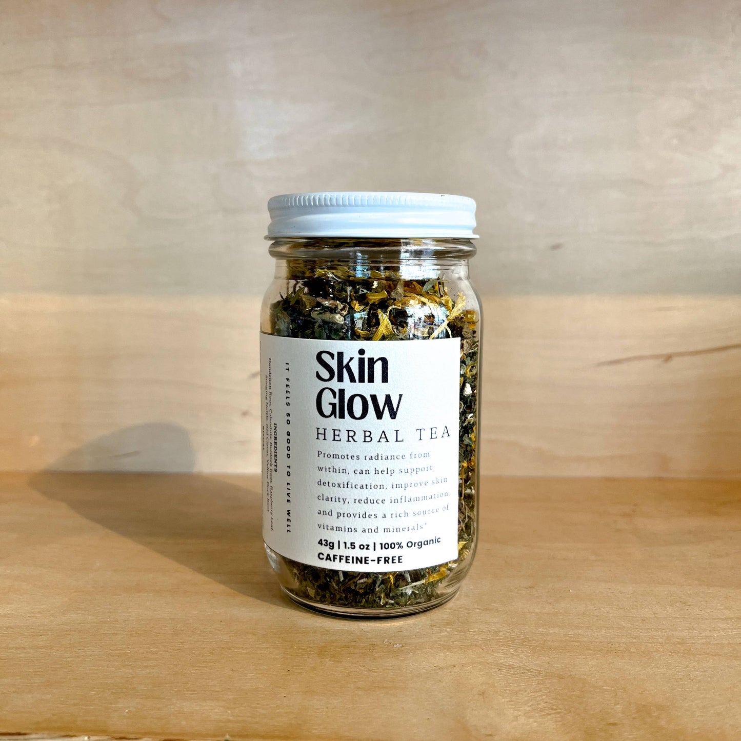 Skin Glow Loose Leaf Herbal Tea | Glass Jar